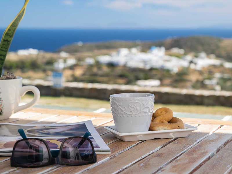 Vue sur la mer et le village de Kato Petali depuis l'appartement Apollon