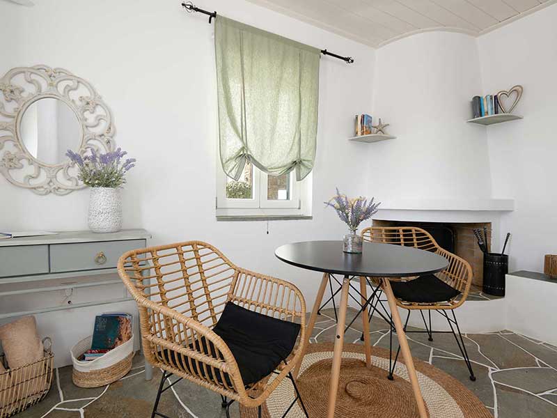 Coin salon dans l'appartement Apollon