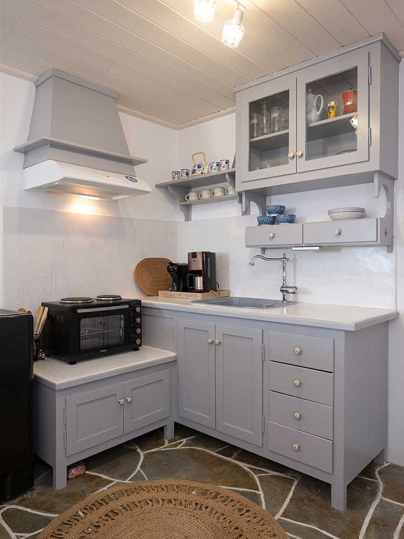 Cuisine entièrement équipée dans l'appartement Apollon