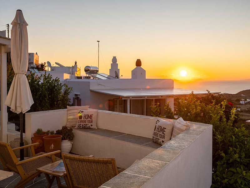 Lever du soleil depuis la véranda de l'appartement